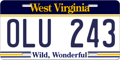 WV license plate OLU243