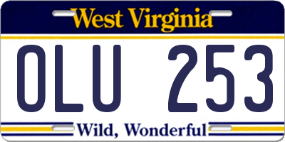 WV license plate OLU253