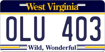 WV license plate OLU403