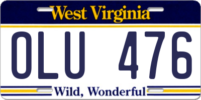 WV license plate OLU476