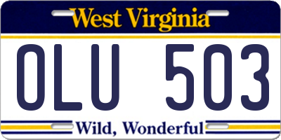 WV license plate OLU503