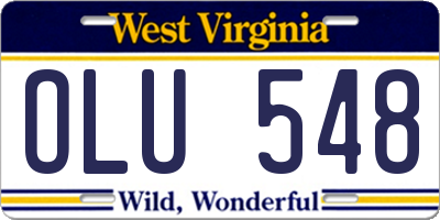 WV license plate OLU548