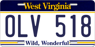 WV license plate OLV518