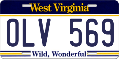 WV license plate OLV569