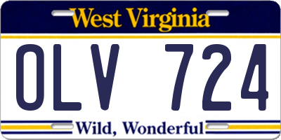 WV license plate OLV724