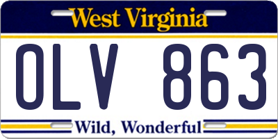 WV license plate OLV863