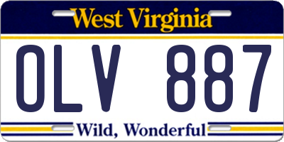 WV license plate OLV887