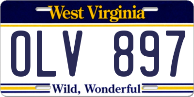 WV license plate OLV897