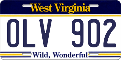 WV license plate OLV902