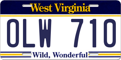 WV license plate OLW710