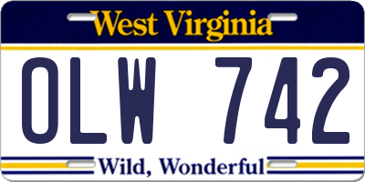 WV license plate OLW742