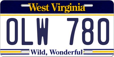 WV license plate OLW780