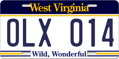 WV license plate OLX014