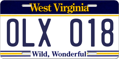 WV license plate OLX018