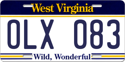 WV license plate OLX083