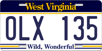 WV license plate OLX135