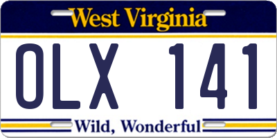 WV license plate OLX141