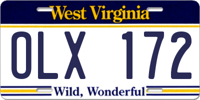 WV license plate OLX172
