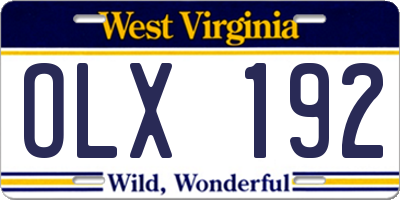 WV license plate OLX192