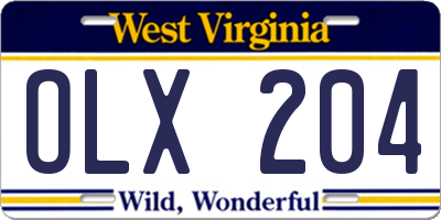 WV license plate OLX204