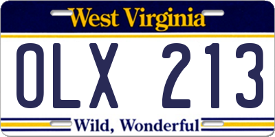 WV license plate OLX213