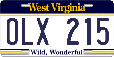WV license plate OLX215
