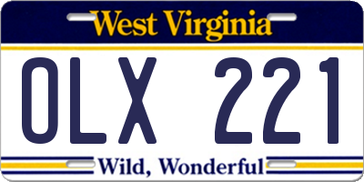 WV license plate OLX221