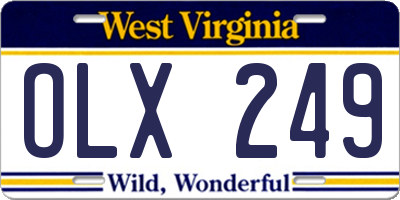 WV license plate OLX249
