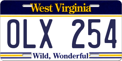WV license plate OLX254