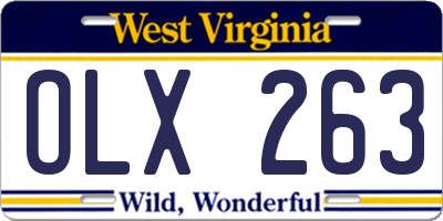 WV license plate OLX263