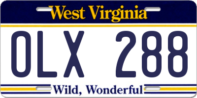WV license plate OLX288