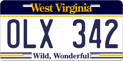 WV license plate OLX342