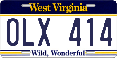 WV license plate OLX414