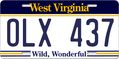 WV license plate OLX437