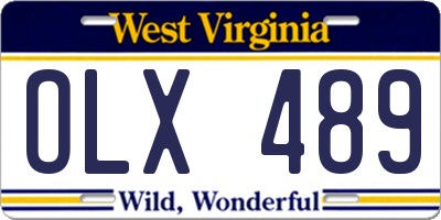 WV license plate OLX489