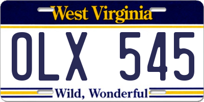 WV license plate OLX545