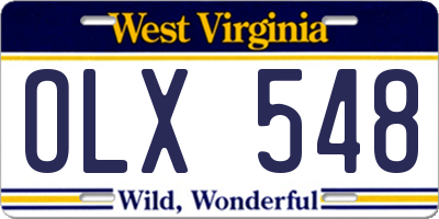 WV license plate OLX548