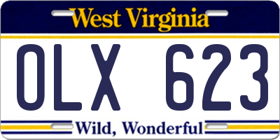WV license plate OLX623