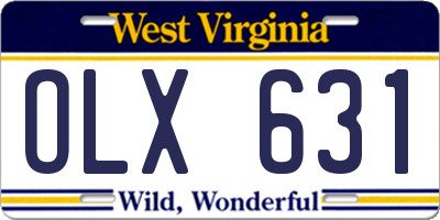 WV license plate OLX631