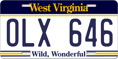 WV license plate OLX646