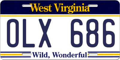 WV license plate OLX686