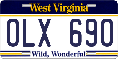 WV license plate OLX690