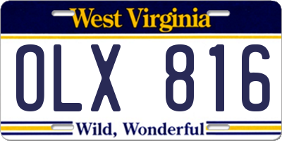 WV license plate OLX816