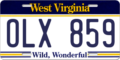 WV license plate OLX859