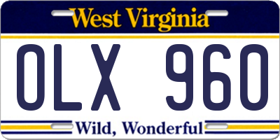WV license plate OLX960