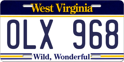WV license plate OLX968