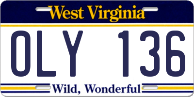 WV license plate OLY136