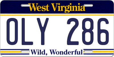 WV license plate OLY286