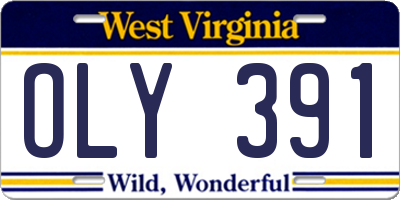 WV license plate OLY391