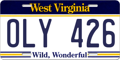 WV license plate OLY426